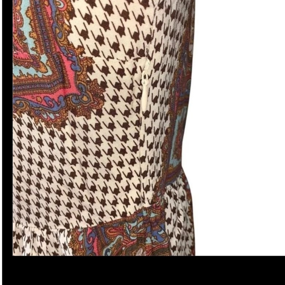 Umgee Multicolor Patchwork Tunic Or Short Dress 3… - image 3